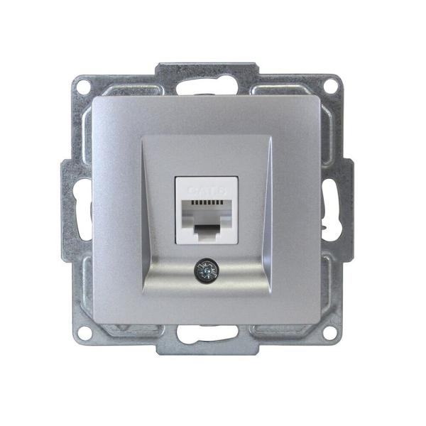 Gunsan Visage Datenbuchse 1-fach CAT6 Internet Netzwerk Unterputz Silber